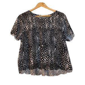 TOPSHOP BLACK/WHITE TOP SIZE 10